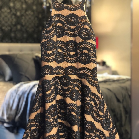 Halter Blue Lace Mini- Never Worn - Picture 3 of 7